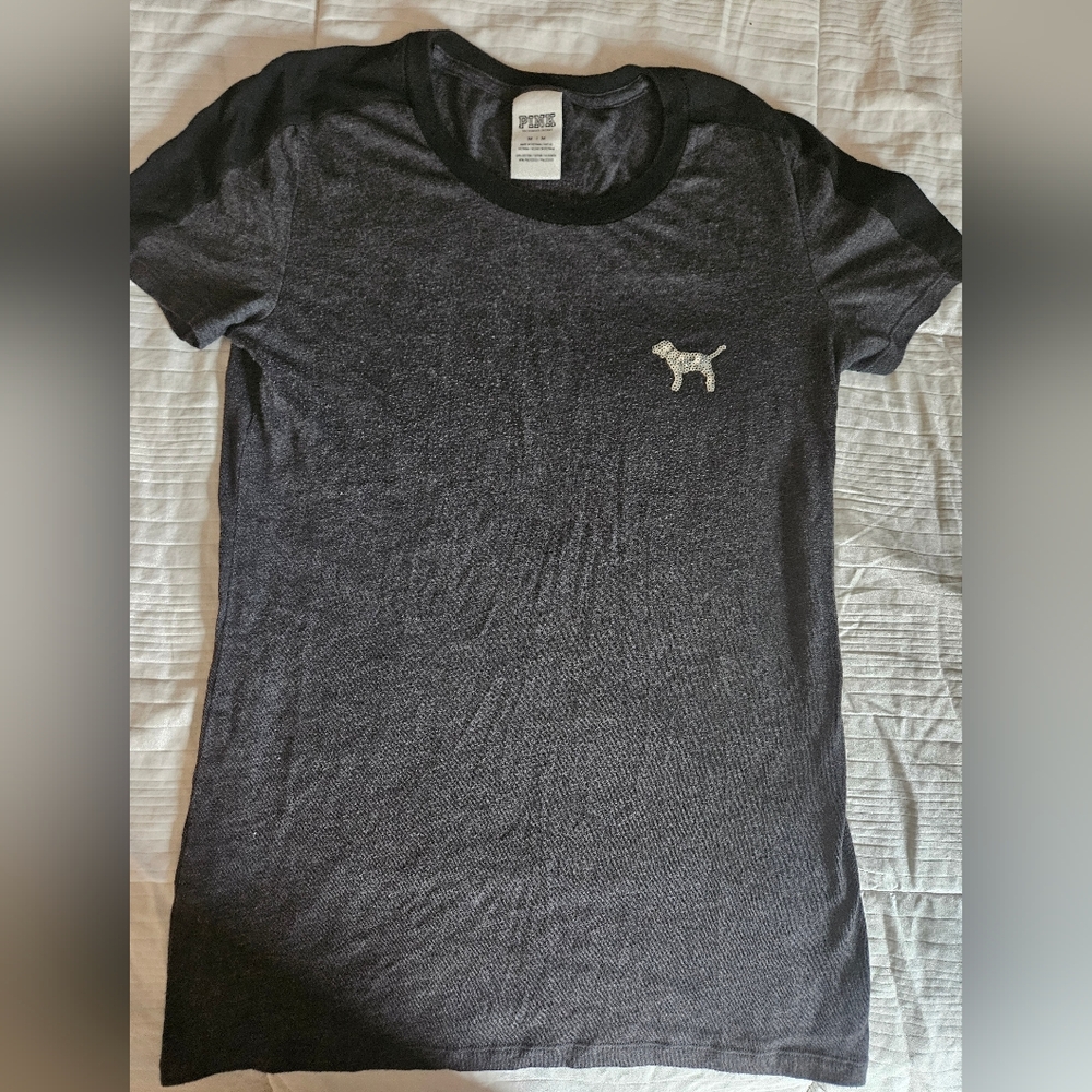 PINK Victoria's Secret Tee with Sequin Logo Tag